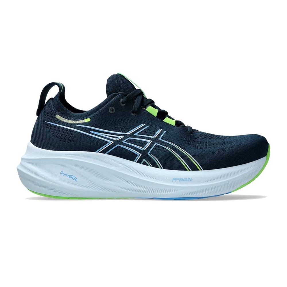 NIB ASICS Men's Gel-Nimbus 26 Running Shoes french blue/electric lime Size 11.5